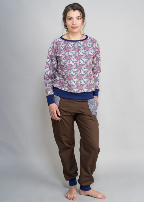 Natalie bunter Pullover mit Vögeln